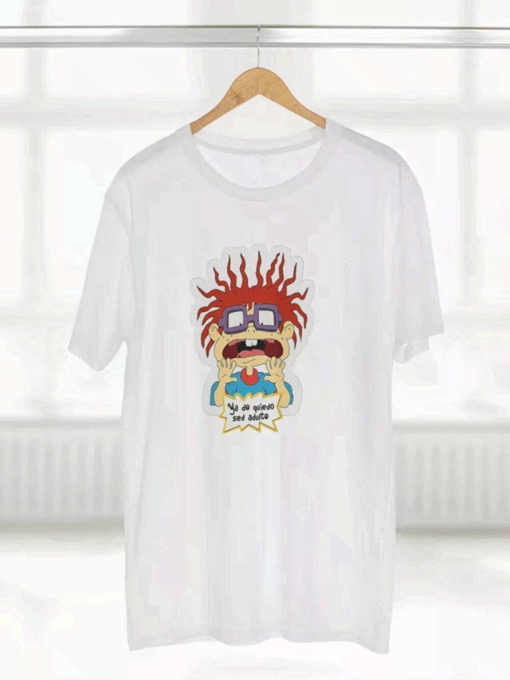 Vintage Rugrats Cartoon Chuckie Graphic White Cotton T-Shirt